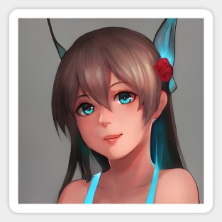 manga girl blue eyes  anime lover Magnet